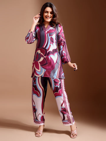 Abstract Multicolor Loungewear Co-Ord Set